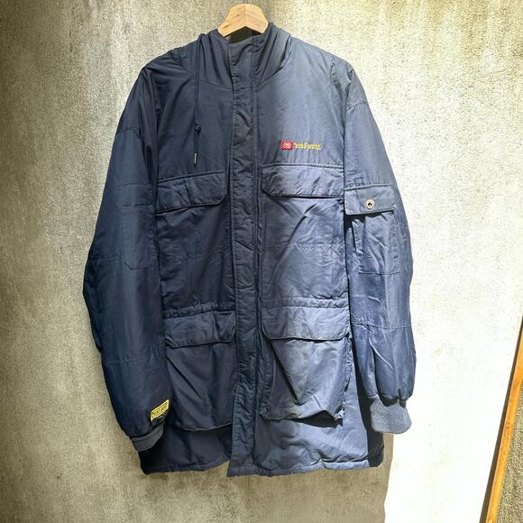 Ecku Unltd. Jacket Vintage Y2K Full Zip Parka Long Sleeve Navy Blue Size XXL - Picture 1 of 5